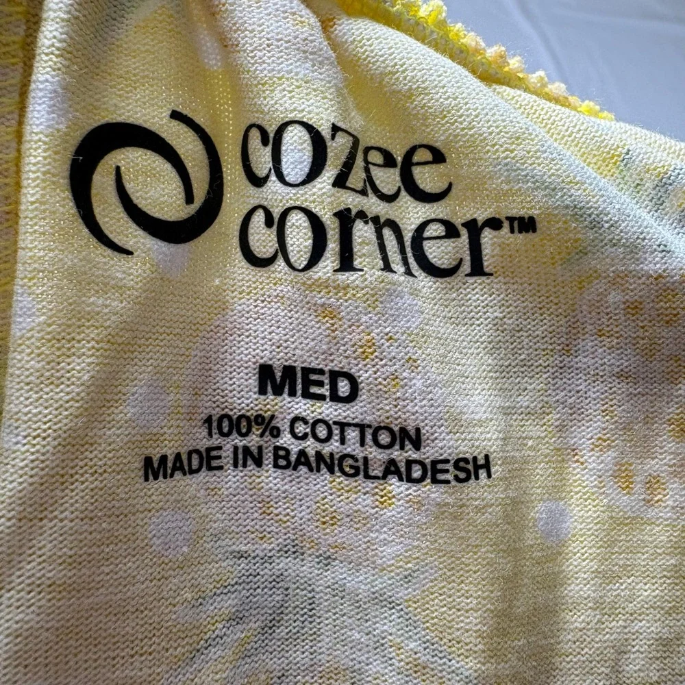 Cozee Corner Yellow Pineapple Polka Dot Cotton Lounge Pajama Shorts Womens‎ Med